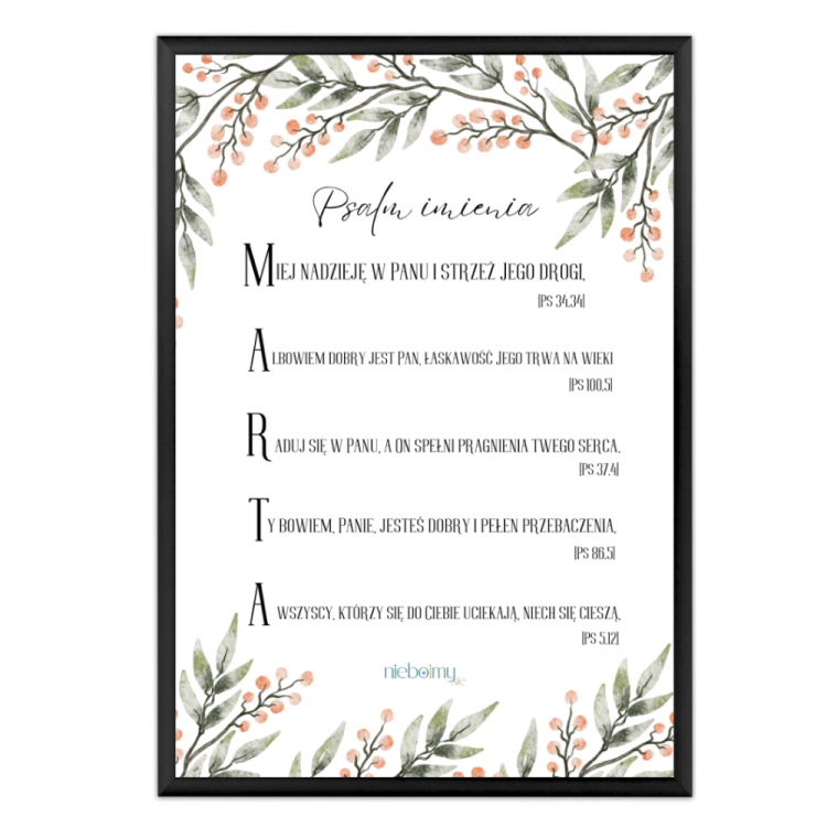 Psalm Marta czarna ramka