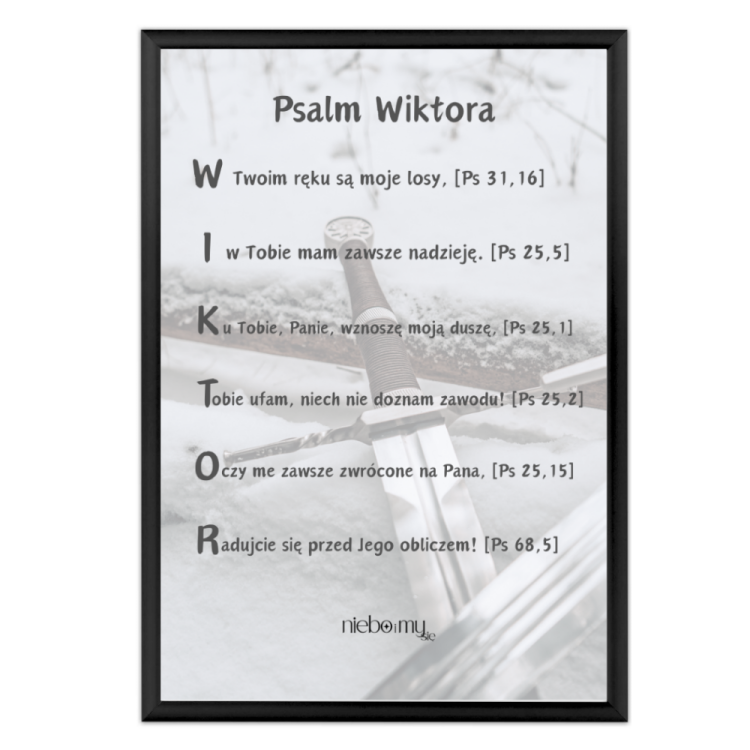 Psalm Wiktor miecz ramka